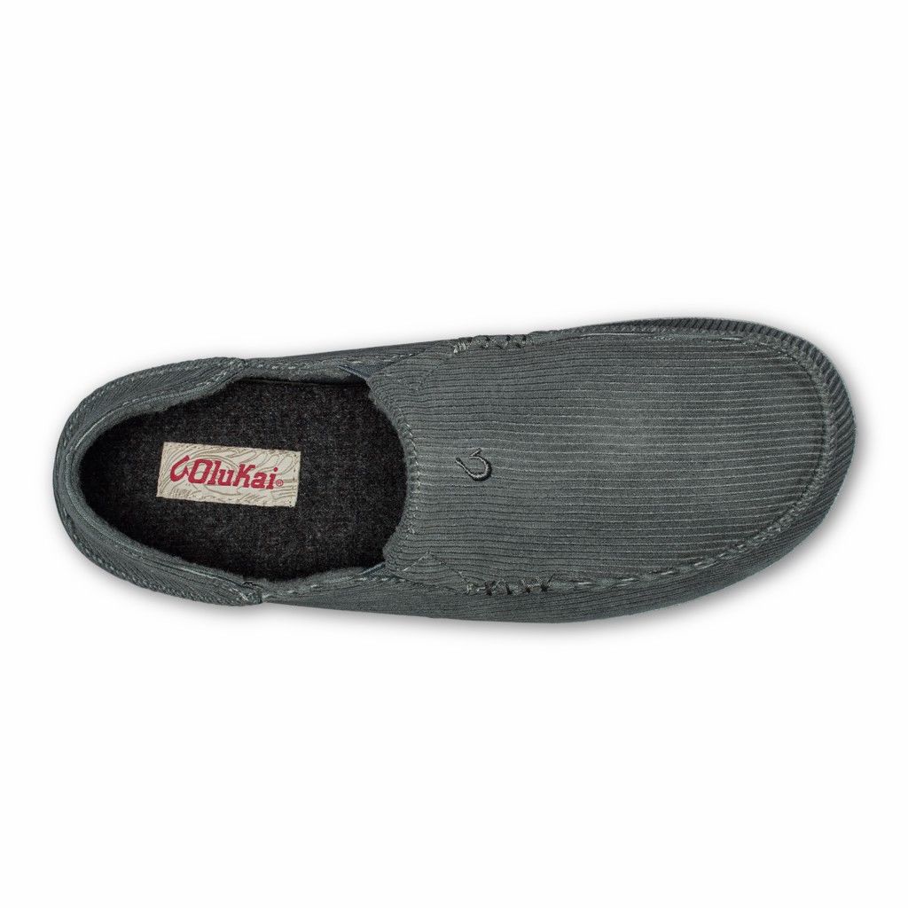 Olukai Men's Moloa Ie Slipper - Charcoal US362-705